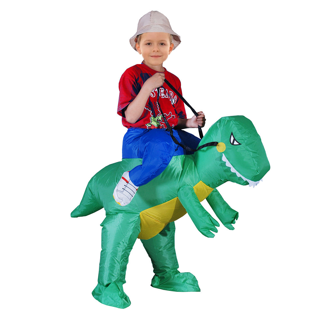 AOGU Inflatable Dinosaur Rider T-REX Costume Halloween Costume for Adults and Kids Inflatable Costumes Cosplay Party Dress Up