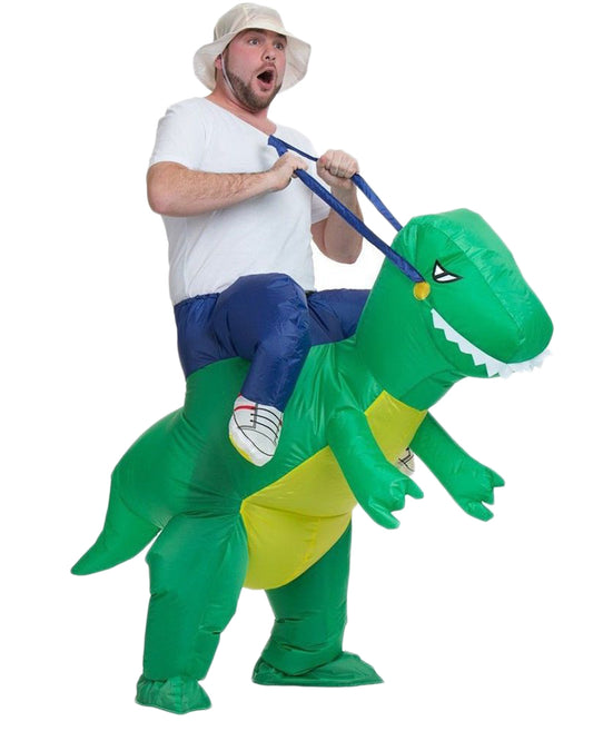 AOGU Inflatable Dinosaur Rider T-REX Costume Halloween Costume for Adults and Kids Inflatable Costumes Cosplay Party Dress Up